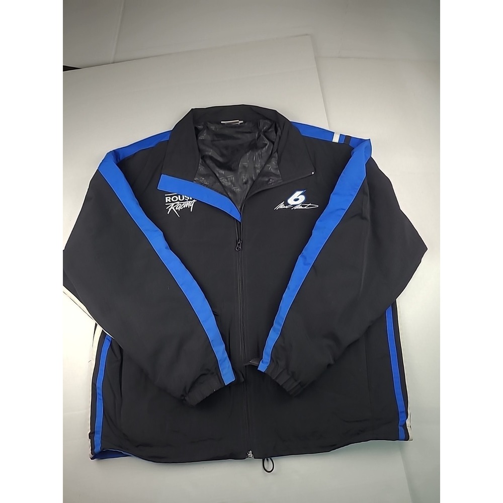 Mark Martin Roush Racing #6 Black Windbreaker Jacket Zip Up Size XL Team Caliber